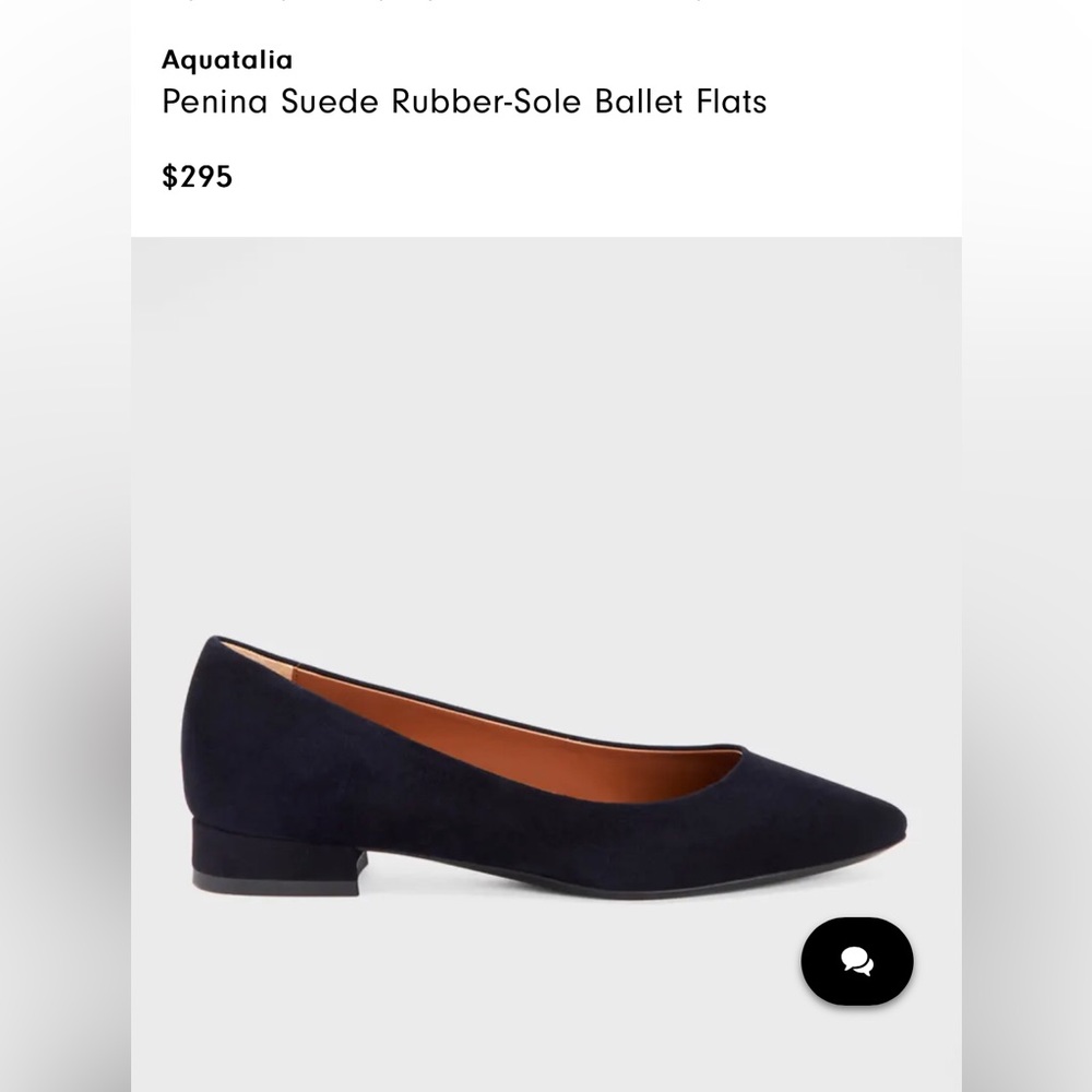 New black suede Aquatalia Penina rubber sole ballet flats size 6M